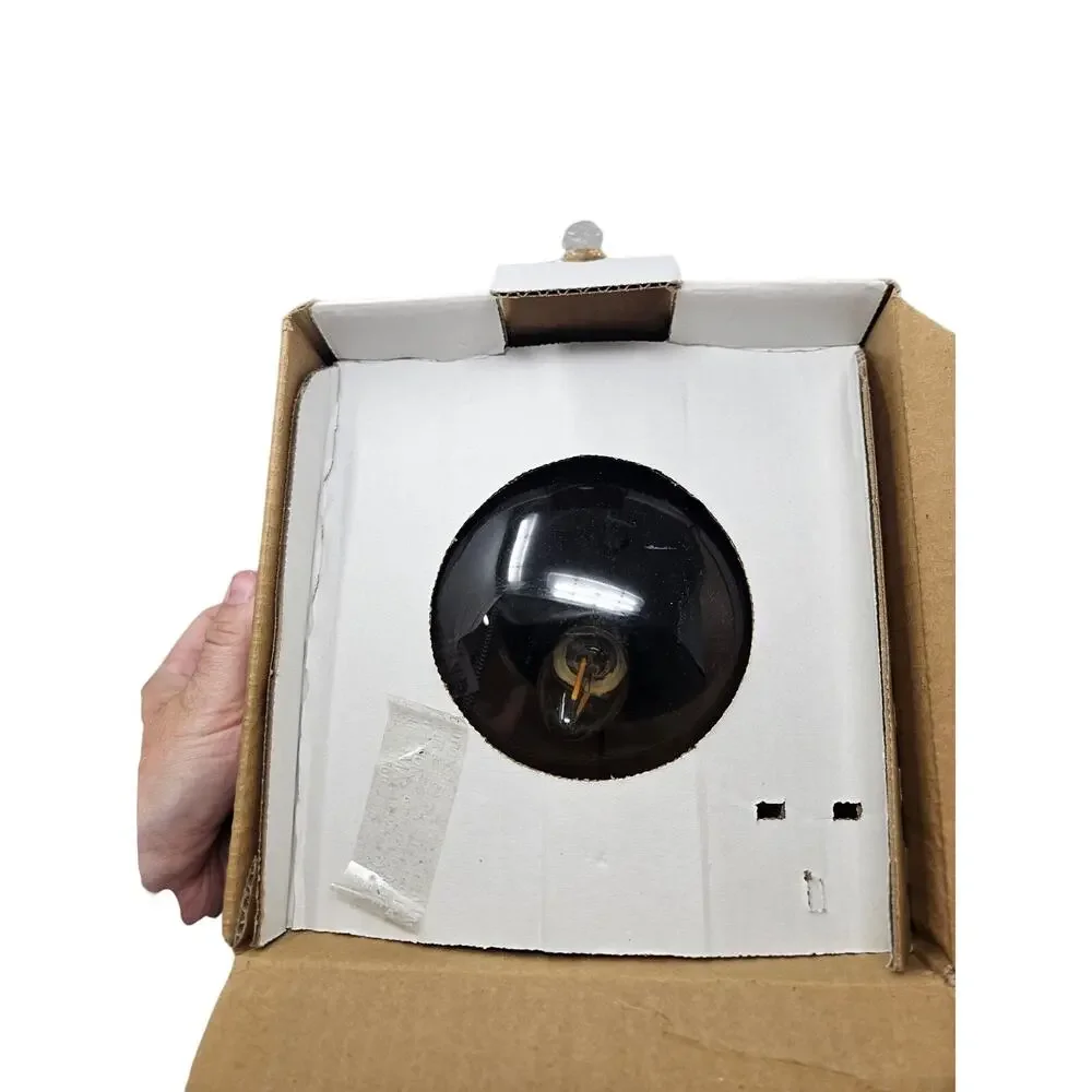 Ikea Fado Smoke Glass Globe Lamp Modern Minimalist Orb Plug In Table with box